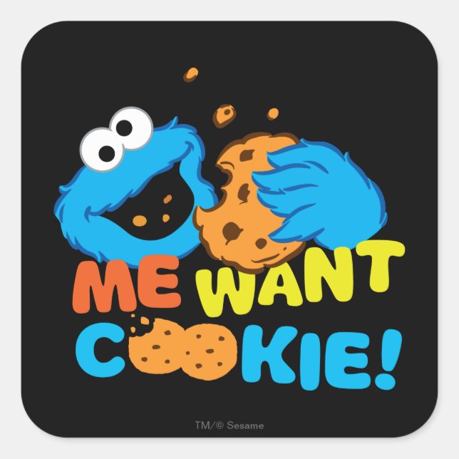 Sticker Carré Cookie Wants Cookie (Devant)