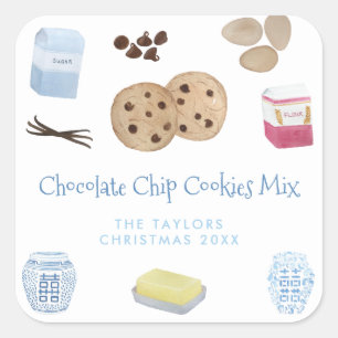 Sticker Carré Cookies à chips chocolat Recette Mélange do-it-you