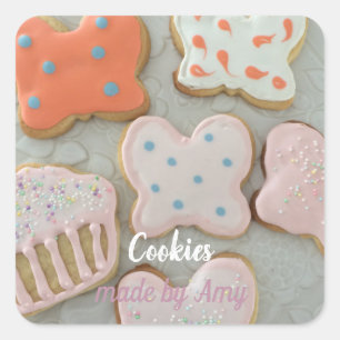 Sticker Carré Cookies au Sucre Fantaisie