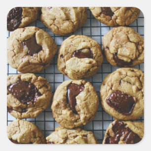 Sticker Carré Cookies de chips au chocolat