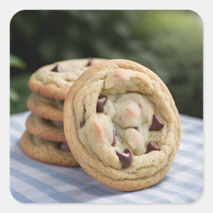 Sticker Carré Cookies de chips au chocolat