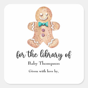 Sticker Carré Cookies de Noël - Plaque baby shower