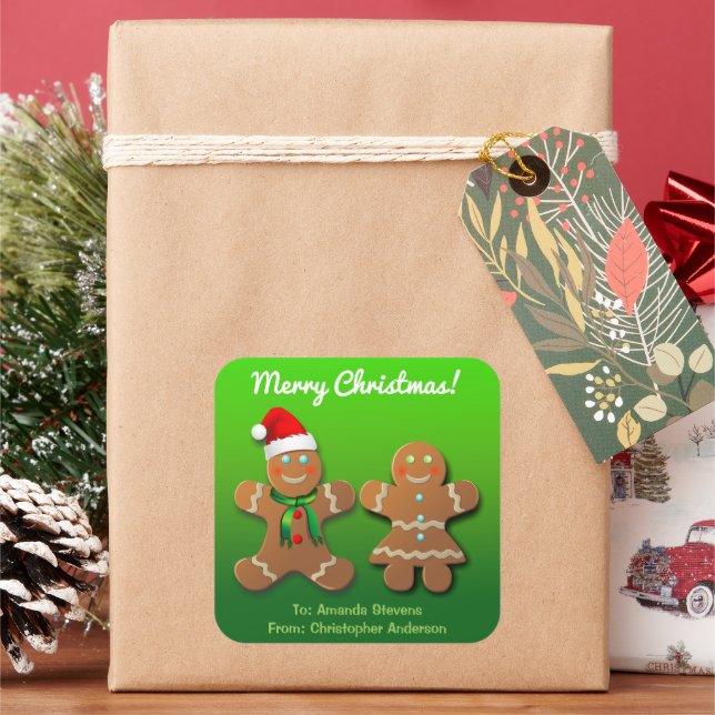 Sticker Carré Cookies en pain d'épice de Noël (vacances)