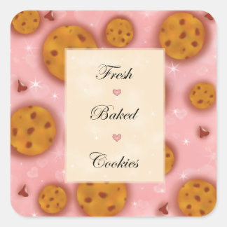 Sticker Carré "Cookies frais" Cookies à chips de chocolat |