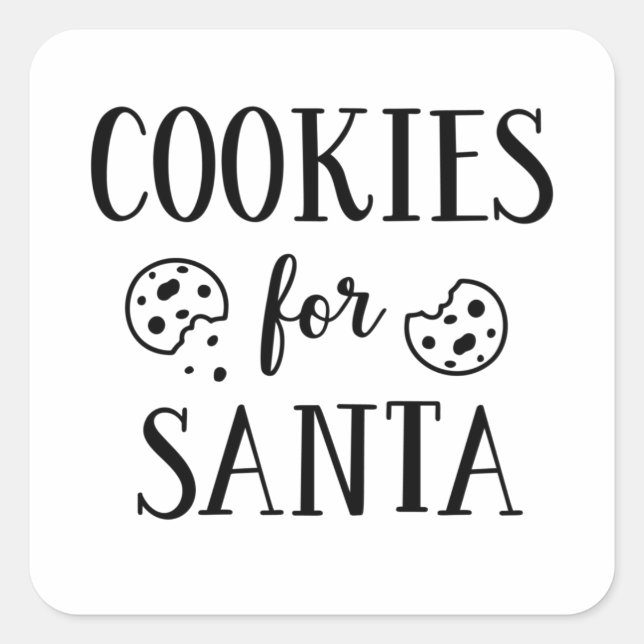 Sticker Carré Cookies Pour Père Noël Cadeau De Noël (Devant)