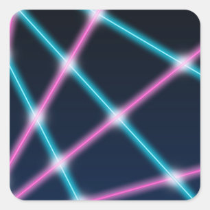 Sticker Carré Cool 80s Laser Light Show Arrière - plan Retro Neo