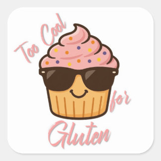 Sticker Carré Cool Cupcake