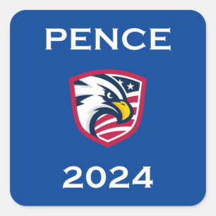 Sticker Carré Cool Patriotique Mike Pence 2024 Élection Aigle fo