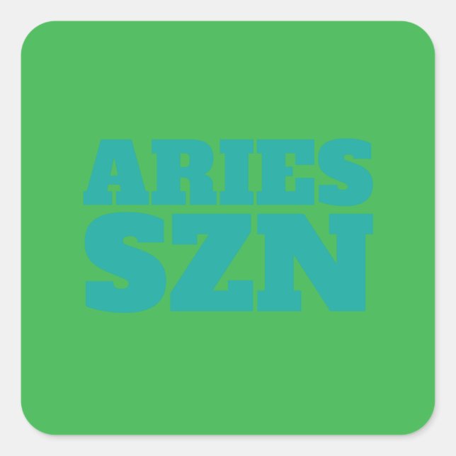Sticker Carré Cool SZN de Green Aries (Devant)