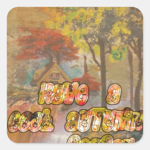 Sticker Carré Cool vintage Hakuna Matata Avoir un cool Autum Sea