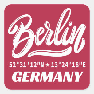 Sticker Carré Coordonnées de Berlin Allemagne