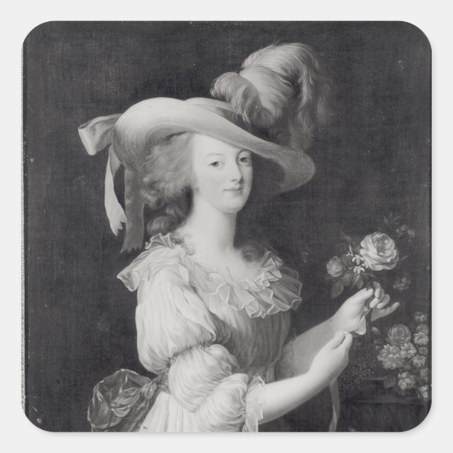 Sticker Carré Copie d'un portrait de Marie-Antoinette (Devant)
