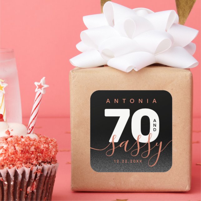 Sticker Carré Copper Girly 70 et Sassy (Fête)