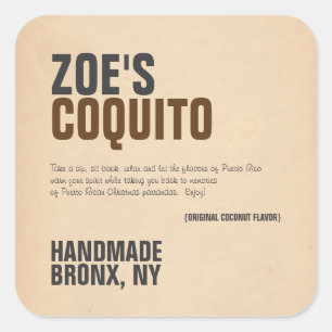 Sticker Carré Coquito Rustic Modern