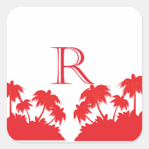 Sticker Carré Corail de Palm Beach de Reas