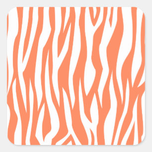 Sticker Carré Coral Zebra Print