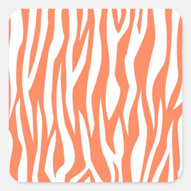 Sticker Carré Coral Zebra Print (Devant)