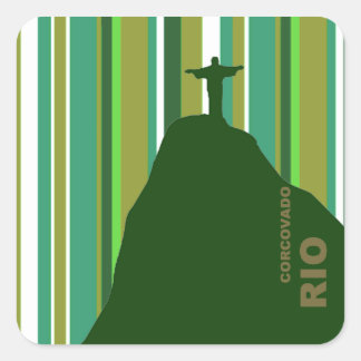 Sticker Carré Corcovado Cristo Redentor Rio Brésil