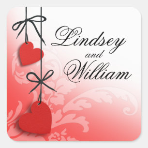 Sticker Carré Cordes rouges