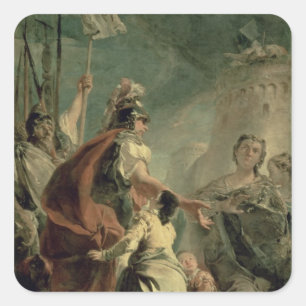 Sticker Carré Coriolanus aux alentours de Rome, c.1725