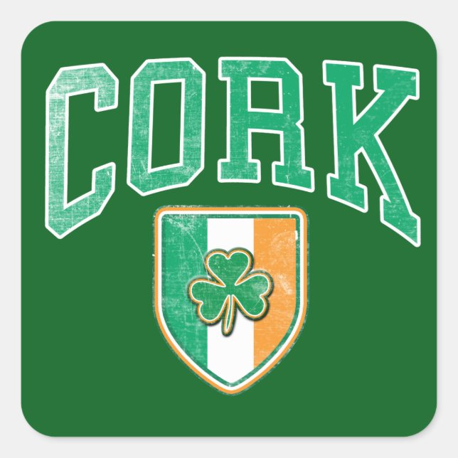 Sticker Carré CORK Irlande (Devant)