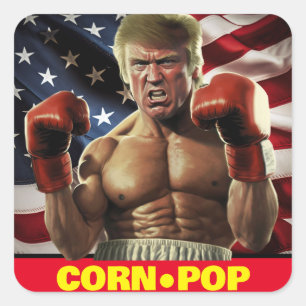 Sticker Carré Corn Pop Trump - Le cauchemar de Biden
