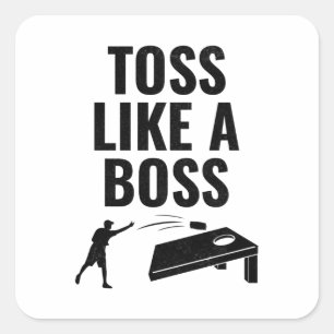Sticker Carré Cornhole Bean Bag Toss Outdoor Lawn Game Funny