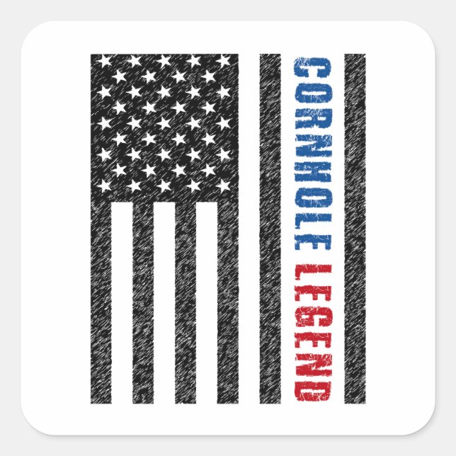 Sticker Carré Cornhole Legend USA (Devant)
