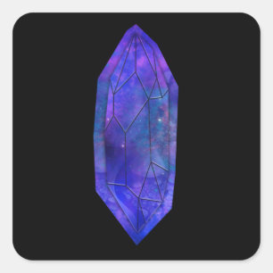Sticker Carré Cosmic Crystal Space Fractal Spiritual Gem Space