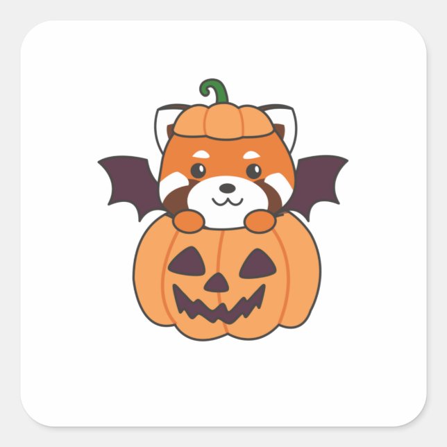 Sticker Carré Costume de chauve-souris Citrouille Red Panda Hall (Devant)