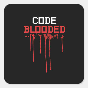 Sticker Carré Costume d'Halloween nerd