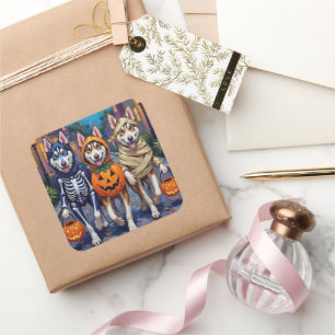 Sticker Carré Costume d'Halloween pour la tournée des friandises