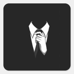 Sticker Carré Costume et Cravate anonyme