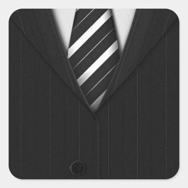 Sticker Carré Costume Homme en Gros Plan (Devant)
