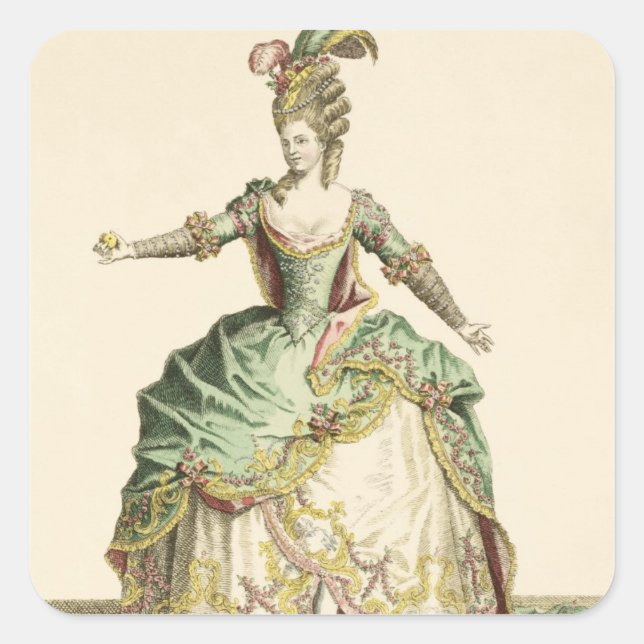 Sticker Carré Costume pour Vénus dans plusieurs opéras, gravé pa (Devant)