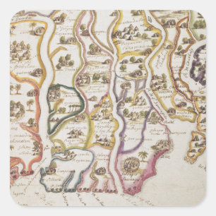 Sticker Carré Côte d'Afrique et fleuve Gambie   1622