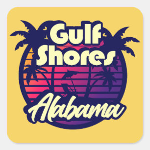 Sticker Carré Côte du Golfe Alabama