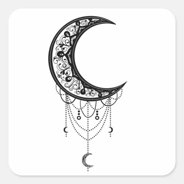 Sticker Carré Côté lumière de la lune (Devant)