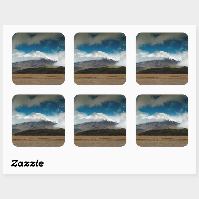 Sticker Carré Cotopaxi, Équateur (Feuille)