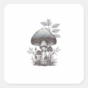 Sticker Carré Cottagecore Champignon Goblincore Esthétique Cham