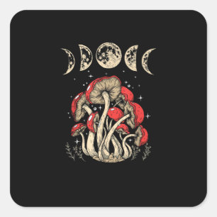 Sticker Carré Cottagecore Champignons Académie Goblincore Esthét