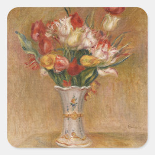 Sticker Carré Cottagecore Renoir Floral Vintage Art Tulipe
