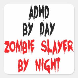 Sticker Carré Couche Zombie ADHD