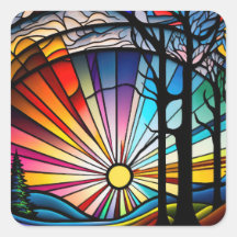 Coucher de soleil en verre tendu