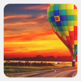 Sticker Carré Coucher de soleil sur ballon