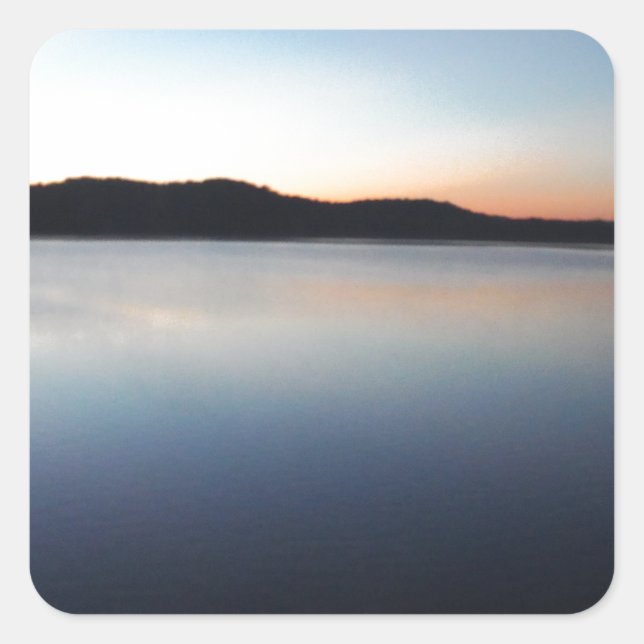Sticker Carré Coucher de soleil sur le lac Arrowhead (Devant)