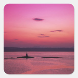 Sticker Carré Coucher de soleil sur l'île de Skye, depuis Mallai