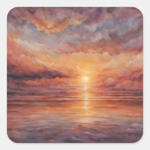 Sticker Carré Coucher du soleil