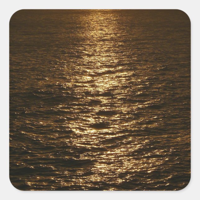 Sticker Carré Coucher du soleil sur l'eau Photographie de l'océa (Devant)