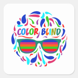 Sticker Carré Couleur Aveugle Opticien Funny Colorblind Sarcasti